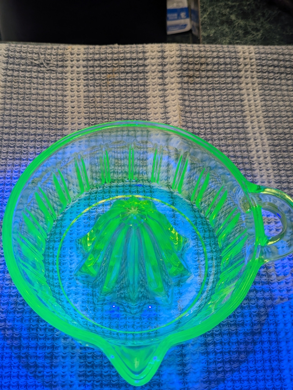 Green Glass Citrus Juicer - Home Art